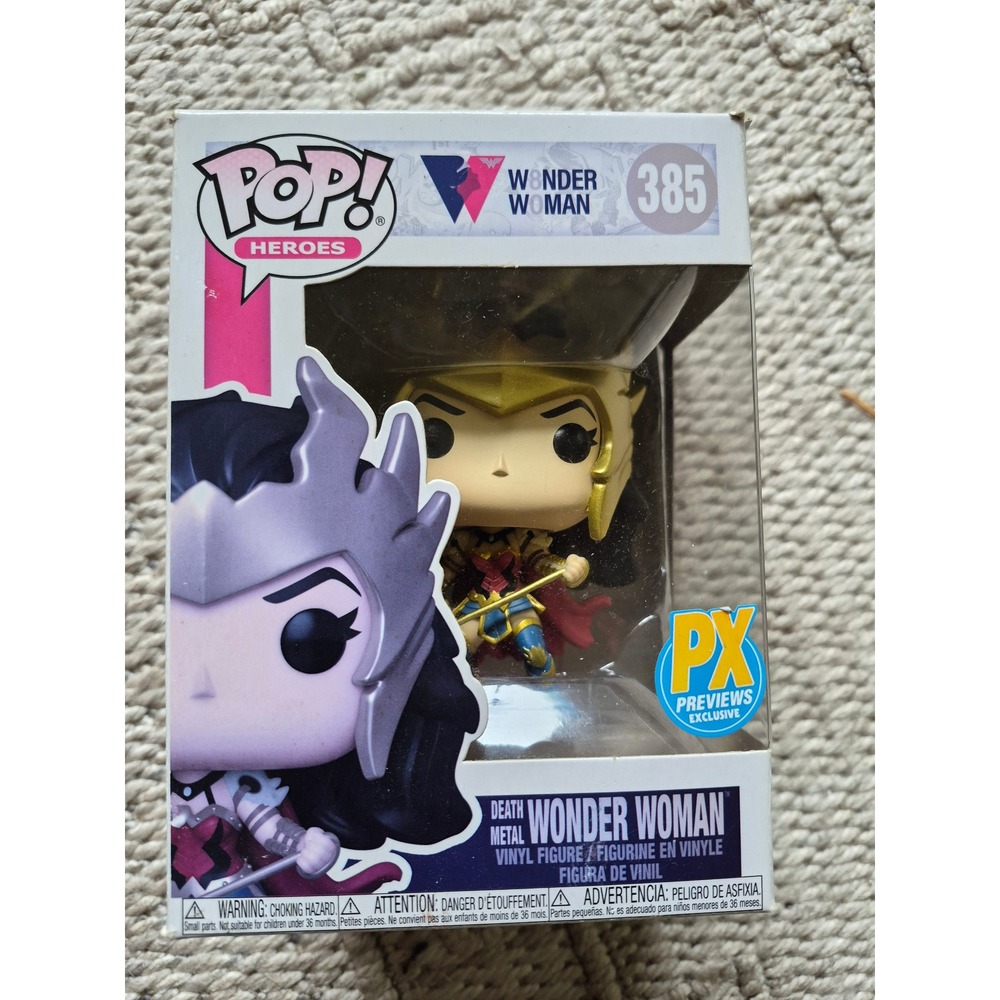 Funko Pop Heroes Death Metal Wonder Woman 385 PX Previews Exclusive Vinyl Figure